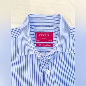 Charles Tyrwhitt London Ocean Blue Stripe 15 x 32 Slim Fit